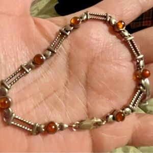 Silpada Sterling Silver Amber Bead Bracelet